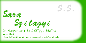 sara szilagyi business card